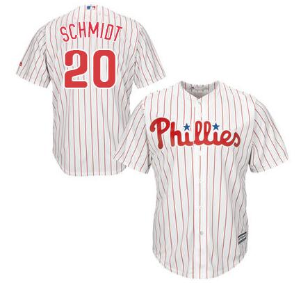 Philadelphia Phillies 20 Mike Schmidt white redmen  Baseball mlb Jersey