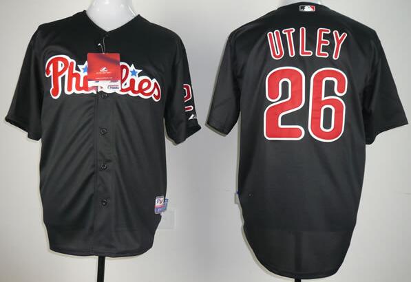 Philadelphia Phillies 26 C.Utley black men baseball MLB jersey