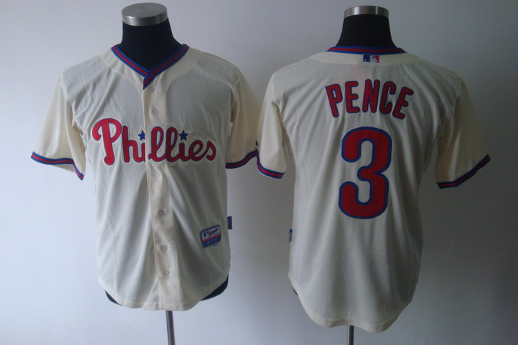 Philadelphia Phillies 3# PENCE cream MLB jersey