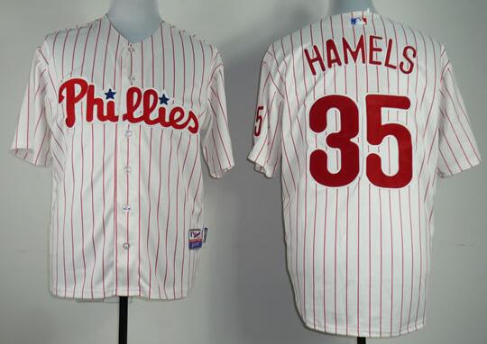 Philadelphia Phillies 35 Cole Hamels white red MLB baseball jersey