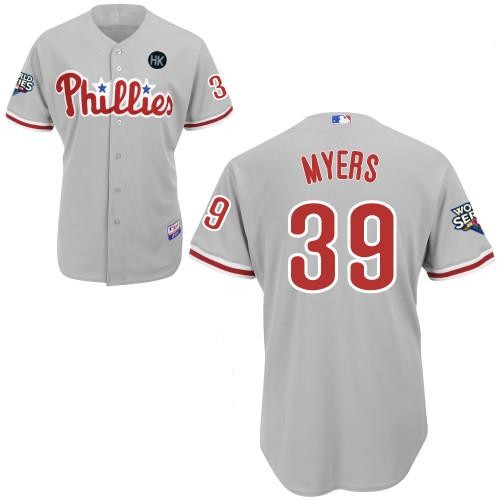 Philadelphia Phillies 39 Brett Myers Stitched Grey MLB jersey