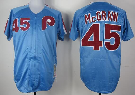 Philadelphia Phillies 45 tug mcgraw blue Throwback jerseys