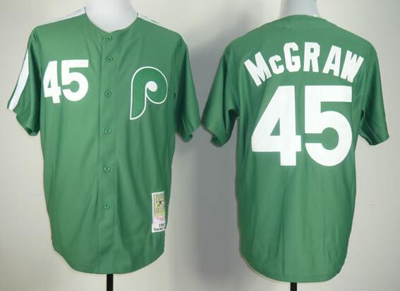 Philadelphia Phillies 45 tug mcgraw green Throwback jerseys