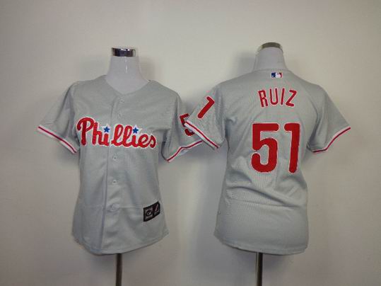 Philadelphia Phillies 51 ruiz grey women mlb jersey