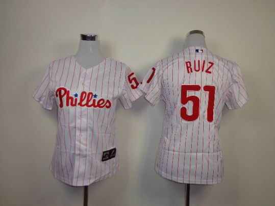 Philadelphia Phillies 51 ruiz white stripe women mlb jersey