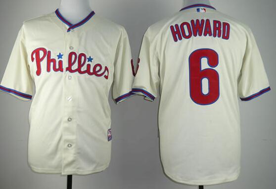 Philadelphia Phillies 6 Ryan Howard beige men baseball MLB jersey