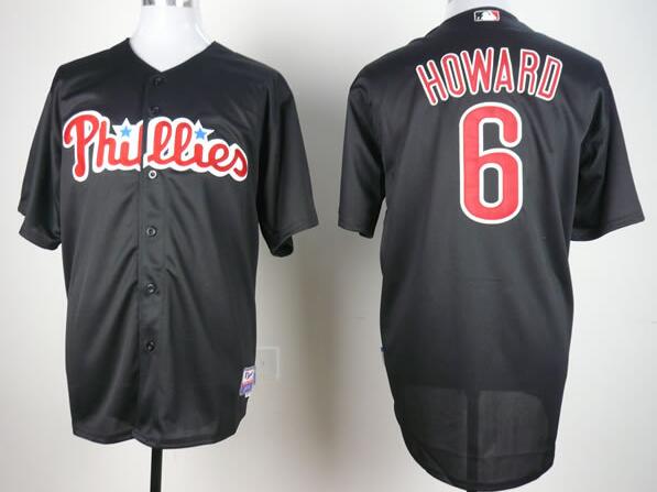 Philadelphia Phillies 6 Ryan Howard black men baseball MLB jersey