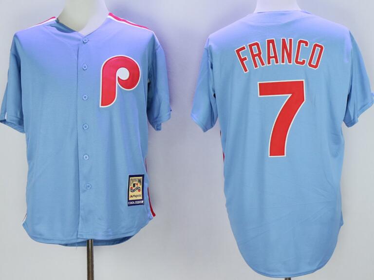 Philadelphia Phillies 7 maikel franco blue men baseball MLB jersey