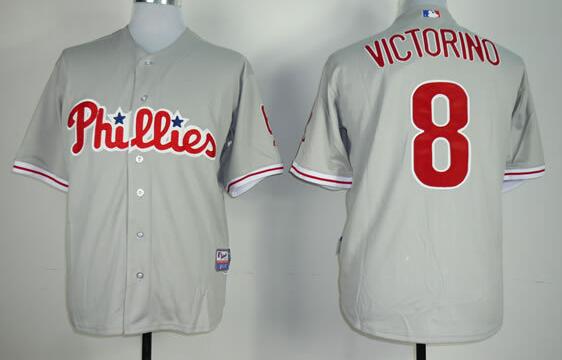 Philadelphia Phillies 8 Shane Victorino grey men mlb baseball jersey