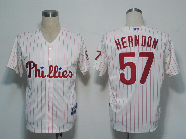 Philadephia Phillies 57 Herndon Cream men baseball MLB Jerseys