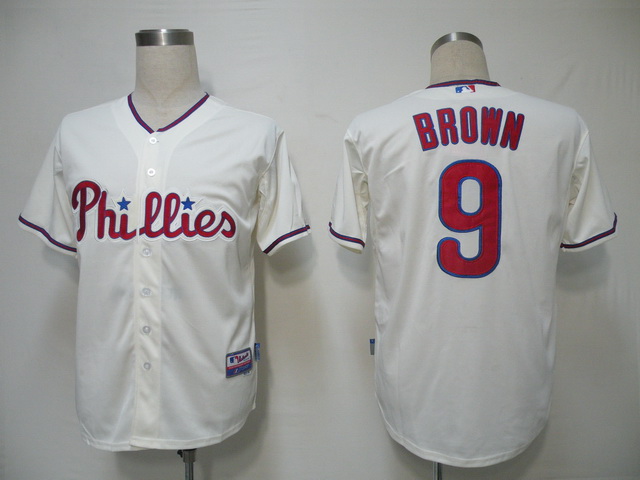 Philadephia Phillies 9 Brown Cream MLB Jerseys