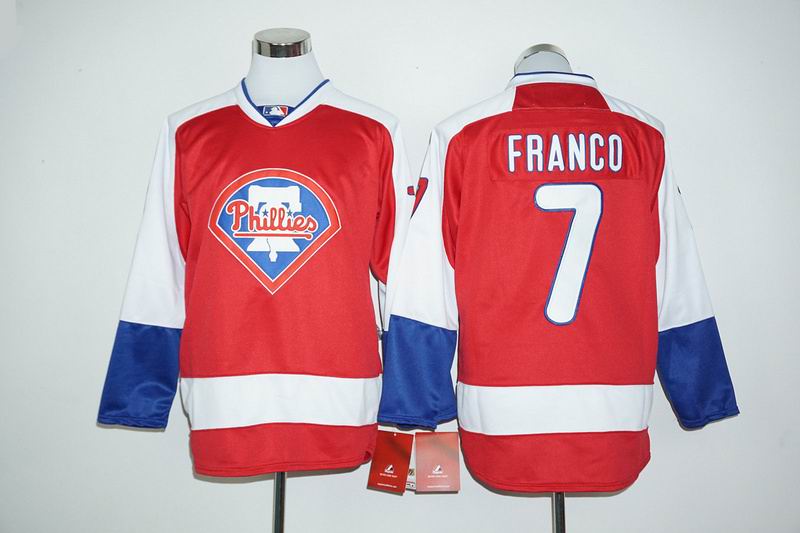 Philadephia Phillis #7 Franco red long sleeves baseball jersey