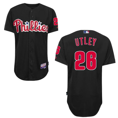 Philadephia Phillis 26 Chase Utley Black MLB jersey