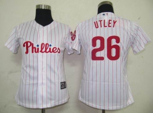 Philadephia Phillis 26 Utley white MLB Women Jersey