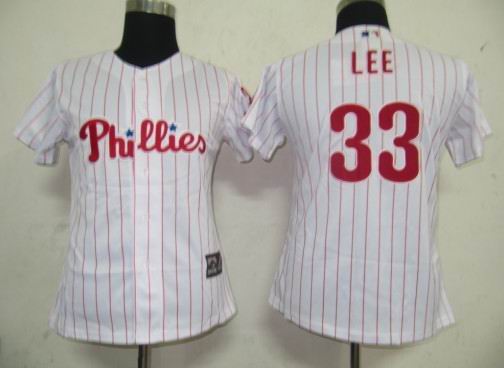 Philadephia Phillis 33 Lee white MLB Women Jersey