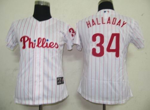 Philadephia Phillis 34 Halladay white MLB Women Jersey