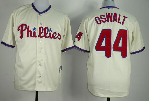 Philadephia Phillis 44 roy oswalt beige men baseball mlb jersey