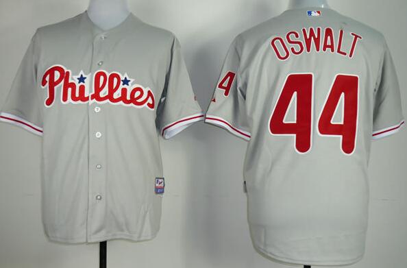 Philadephia Phillis 44 roy oswalt grey men baseball mlb jersey