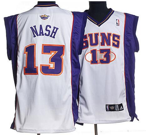 Phoenix Suns 13 Steve Nash whire Adidas basketball nba jersey