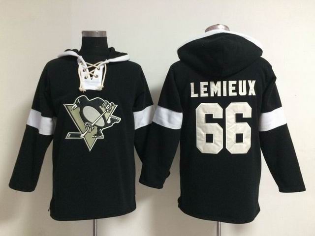 Pittsburgh Penguins #66 Mario Lemieux Black new NHL Hooded Sweatshirt