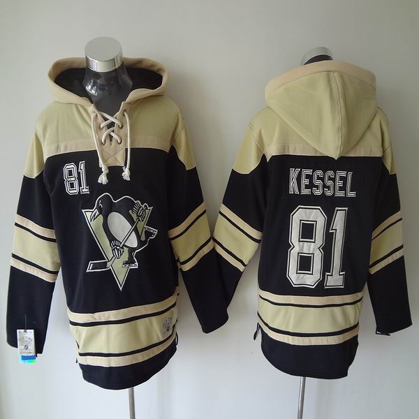 Pittsburgh Penguins #81 Phil Kessel black beige Hockey Hooded Sweatshirt