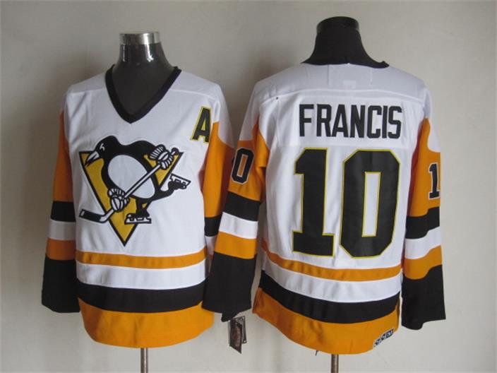 Pittsburgh Penguins 10 Ron Francis white throwback men nhl ice hockey  jerseys