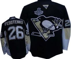 Pittsburgh Penguins 26 Ruslan Fedotenko Black men nhl ice hockey  jerseys