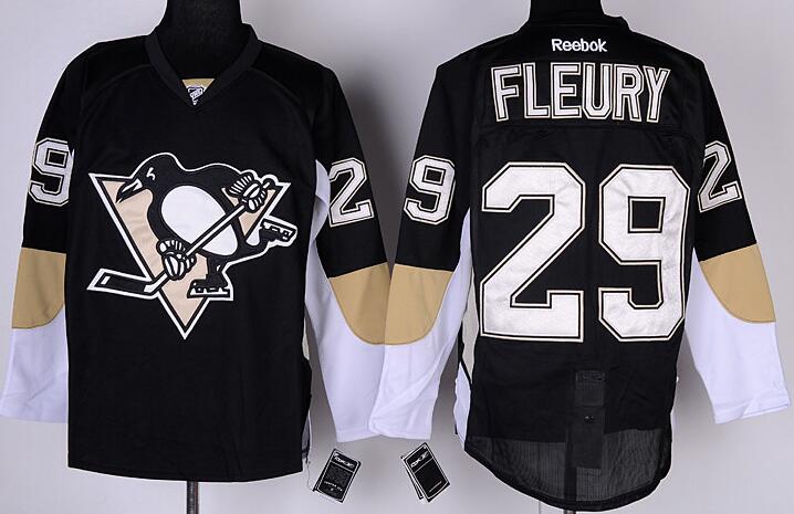 Pittsburgh Penguins 29 M.Fleury Black men nhl ice hockey jerseys