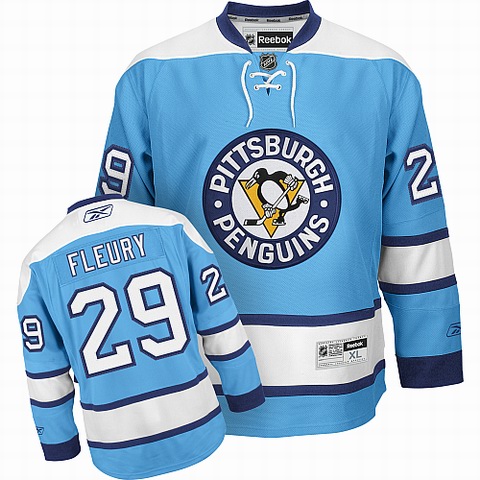 Pittsburgh Penguins 29 M.Fleury Blue men nhl ice hockey  jerseys