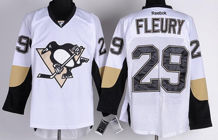 Pittsburgh Penguins 29 M.Fleury White men nhl ice hockey  jerseys