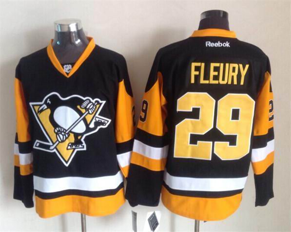 Pittsburgh Penguins 29 M.Fleury black Ice Hockey Jersey