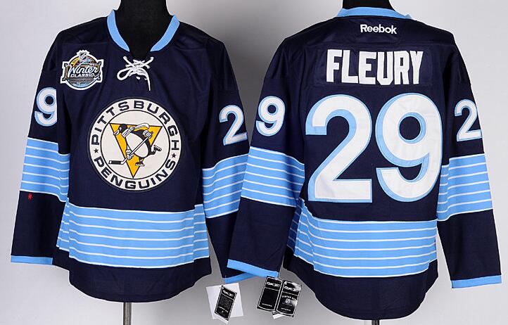 Pittsburgh Penguins 29 M.Fleury blue NHL men Jerseys