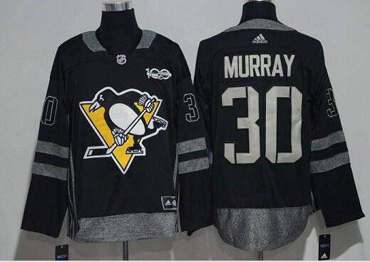 Pittsburgh Penguins 30 Matt Murray Black 100th men nhl ice hockey jersey