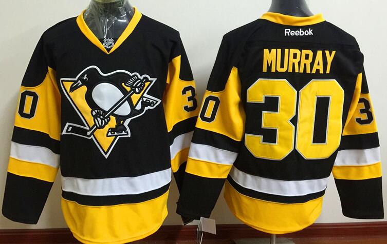 Pittsburgh Penguins 30 Matt Murray Black yellow men nhl ice hockey jersey