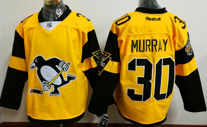 Pittsburgh Penguins 30 Matt Murray yellow men nhl ice hockey  jerseys 2016