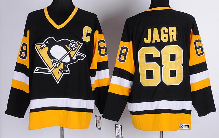 Pittsburgh Penguins 68 Jaromir Jagr  Black Home men nhl ice hockey  jerseys