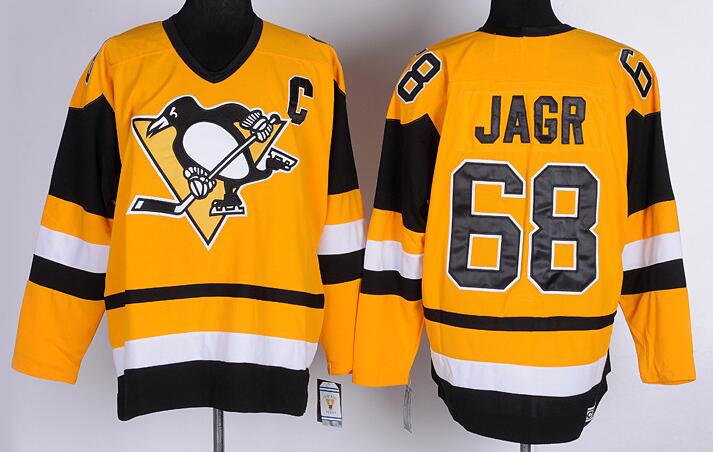 Pittsburgh Penguins 68 Jaromir Jagr Orange men nhl ice hockey  jerseys