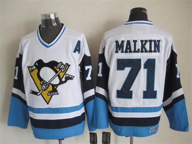 Pittsburgh Penguins 71 Evgeni Malkin white CCM men nhl ice hockey  jerseys