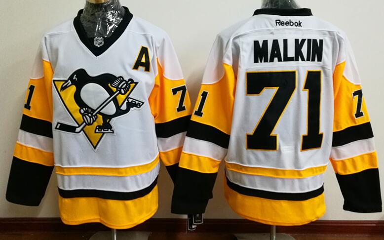 Pittsburgh Penguins 71 Evgeni Malkin white throwback CCM men nhl ice hockey  jerseys 2016