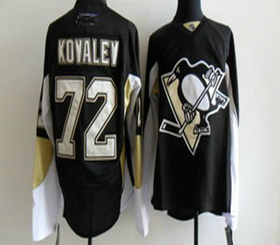 Pittsburgh Penguins 72 Alexei Kovalev Black men nhl ice hockey  jerseys