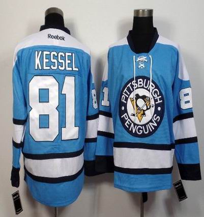 Pittsburgh Penguins 81 Phil Kessel skyblue white men nhl ice hockey  jersey