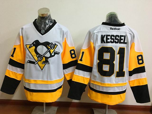 Pittsburgh Penguins 81 Phil Kessel white yellow men nhl ice hockey  jersey