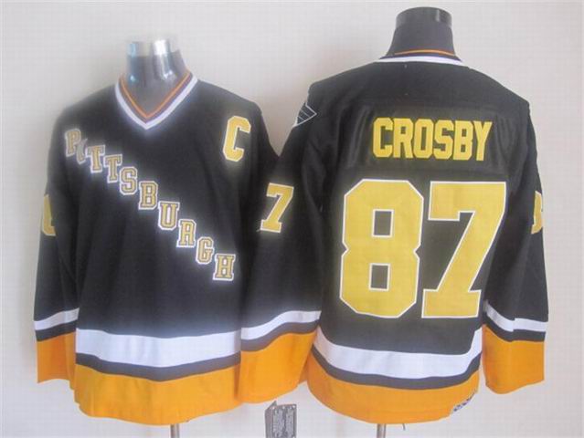 Pittsburgh Penguins 87 Sidney Crosby Black men nhl ice hockey  jerseys