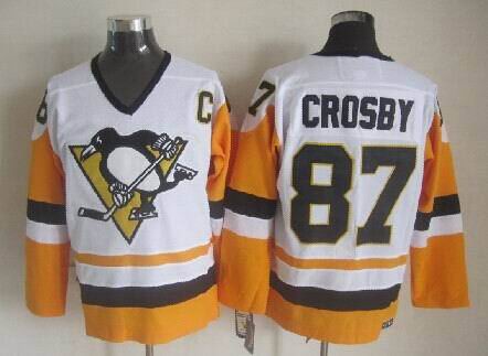 Pittsburgh Penguins 87 Sidney Crosby throwback White men nhl ice hockey  jerseys CCM