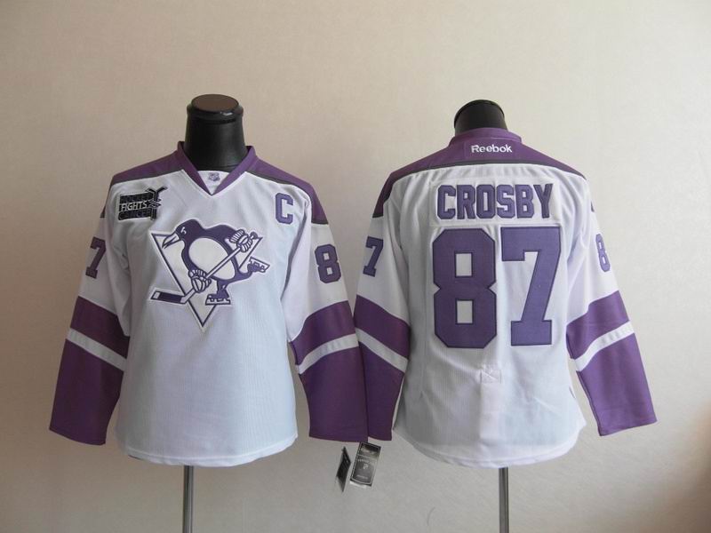 Pittsburgh Penguins 87 Sidney Crosby white women NHL jerseys