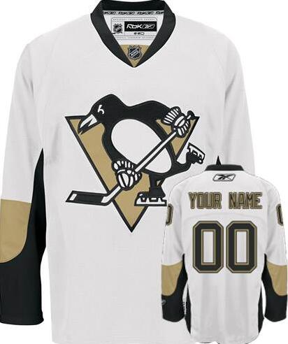 Pittsburgh Penguins Authentic White Road NHL Jersey Custom any name number