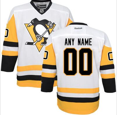 Pittsburgh Penguins Authentic yellow white Road NHL Jersey Custom any name number