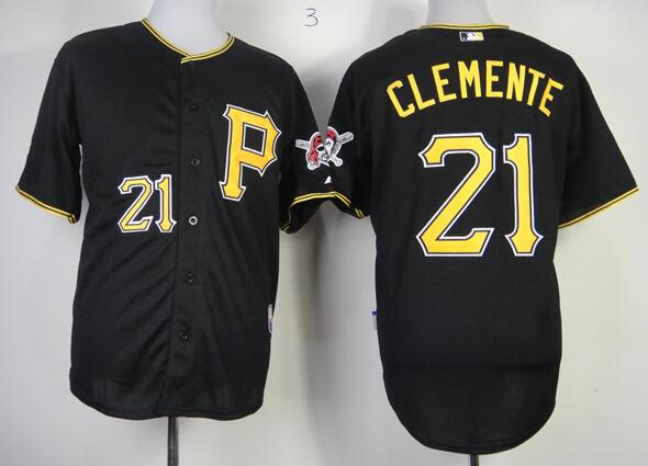 Pittsburgh Pirates 21 Roberto Clemente Black mlb baseball jerseys