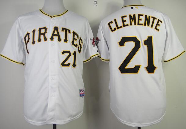 Pittsburgh Pirates 21 Roberto Clemente white mlb baseball jerseys