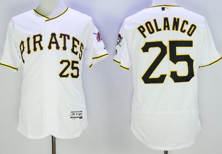 Pittsburgh Pirates 25 Gregory Polanco White men baseball mlb Jerseys